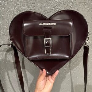 Dr. Martens Leather Heart Shaped Bag in Cherry Red